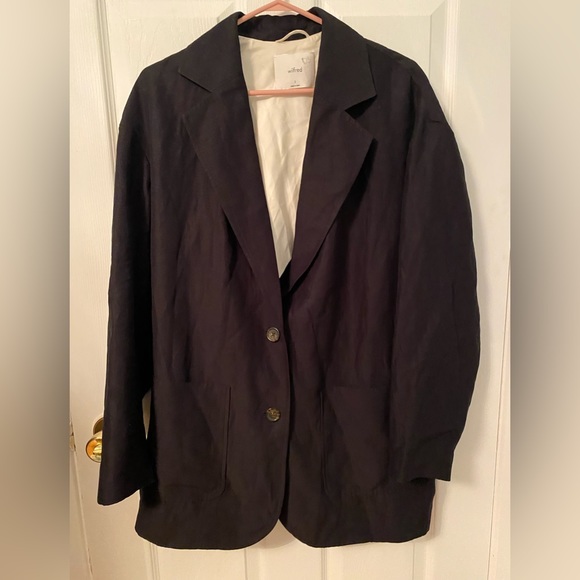 Aritzia Novella Black Linen Blazer Small - Picture 2 of 13